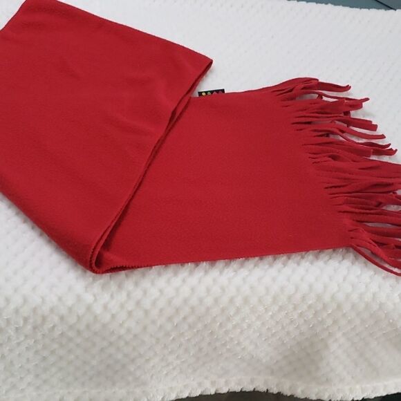 Red Joe Boxer scarf.  65" x 11". With fringe - Picture 3 of 5